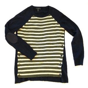 Jcrew - stripe raglan sweater with block sleeves